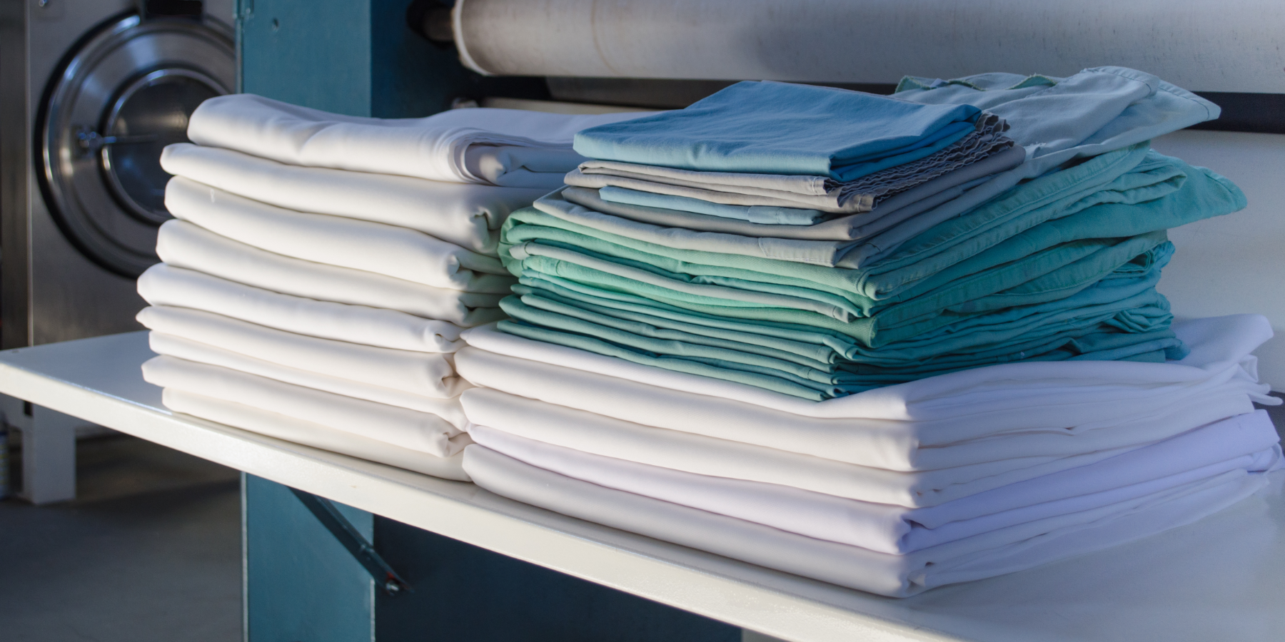 Medical Laundry Linens Folded And Stacked 1800X900